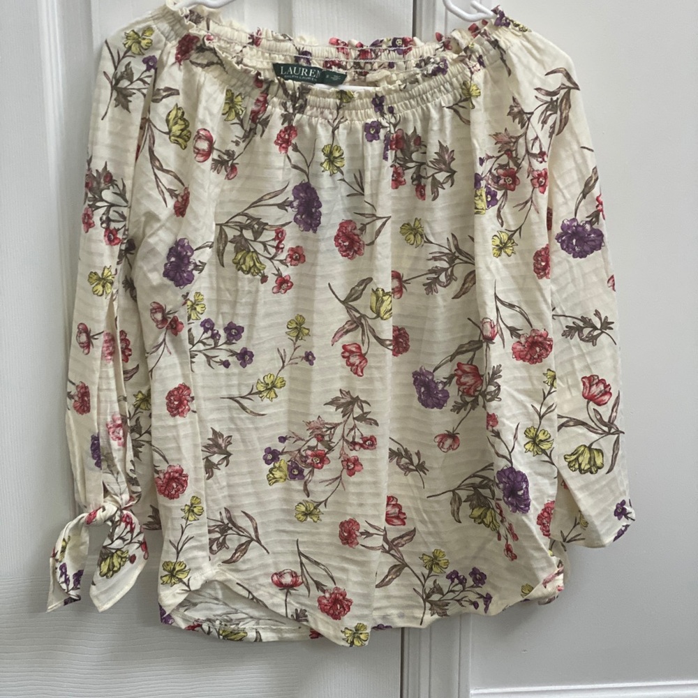 Ralph Lauren off shoulder shirt.